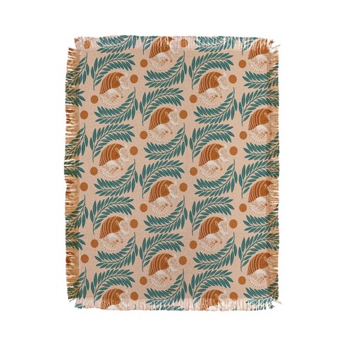 Jessica Molina Sleepy Armadillo Burnt Orange Woven Throw Blanket Deny Designs