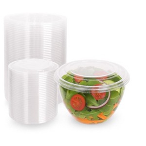 Plastic Salad Bowls W/Airtight Dome Lids Disposable - Clear Serving Bowls  BPA-Free  Leak-Proof Takeout, To-Go & Food Storage - 1 of 4