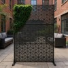 72" H×47" W Metal Privacy Screen with Stable Base, Freestanding Decorative Patio Screen for Hanging Plants - 4 of 4
