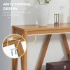 Vynxaria Console Table, Farmhouse Entryway Table with Storage Slatted Shelf, Rustic Sofa Table with Anti-Tipper for Living Room, Hallway, Brown - 3 of 4