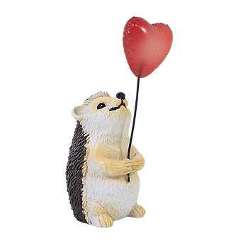 Ganz 4.25 In Hedgehog Holding Heart Red Heart Balloon Animal Figurines