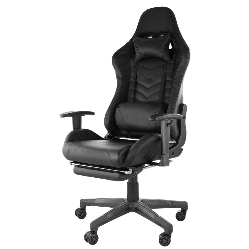 GameFitz Gaming Chair with Head Pillow in Black, 2 of 12