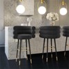 TOV Furniture Betty 26.4"H Velvet Counter Stool in Black/Gold - 2 of 4