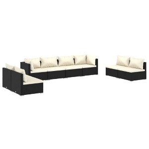 vidaXL Garden Lounge Set Black and Cream - 1 of 4