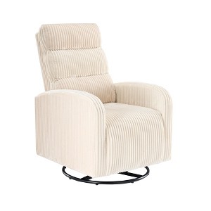 JIONJOY 360° Swivel Rocking Nursery Chair – Corduroy Fabric with Thickened Cushion, High Back Comfy Chair - 1 of 4