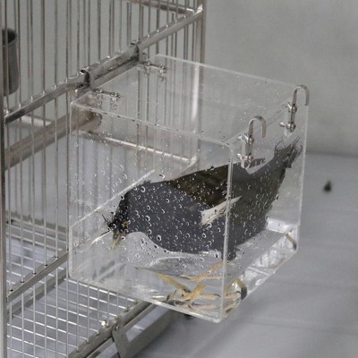 Transparent acrylic hook bird bathtub, thickened hanging bathtub bird supplies parrot large parrot shower cage accessories