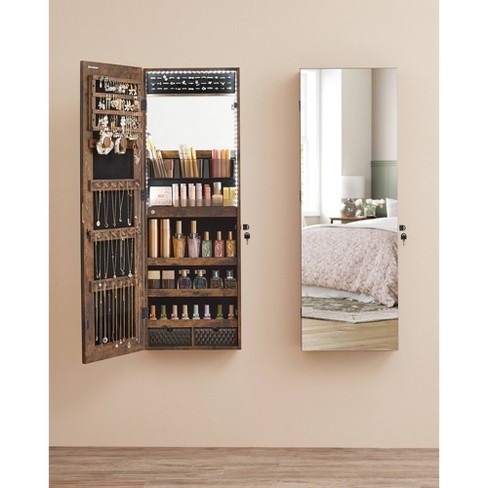 Mirror jewellery on sale cabinet target