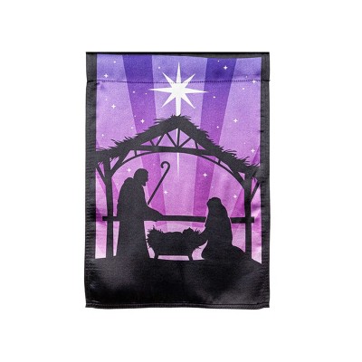Evergreen Garden Flag Nativity Lustre Double Sided Indoor Outdoor Decor 18" x 12.5"