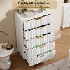 Fluted 5-Drawer Tall Dresser, Modern Wooden Storage Chest with Deep Drawers & Wide Top, Bedroom Organizer for Living Room, Hallway, Kids' Room - 4 of 4