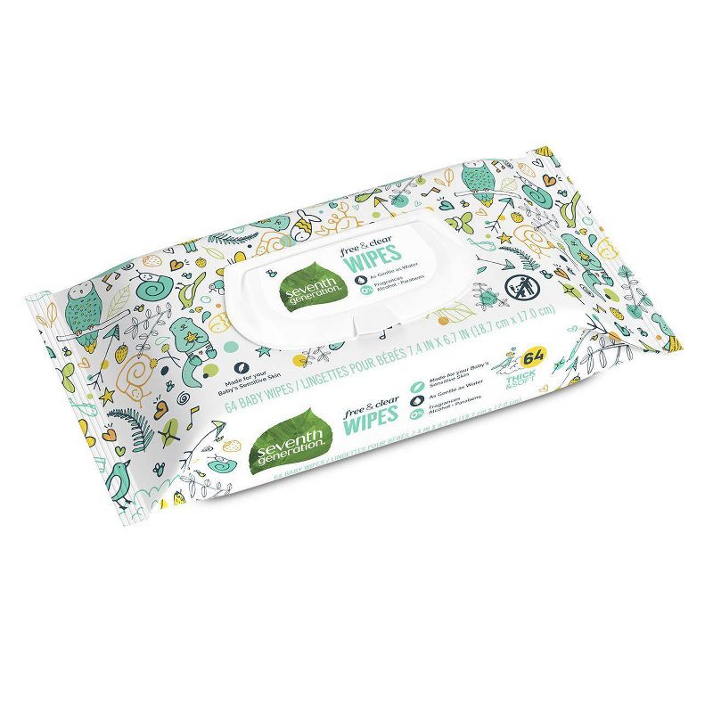 Seventh Generation Free &#38; Clear Baby Wipes with Flip-Top Dispenser - 64ct, 5 of 13
