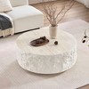 35.43" Fiberglass Round Coffee Table with Stone-Look Top - 4 of 4