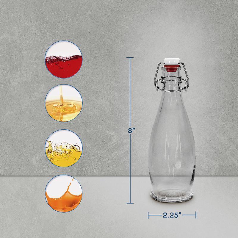 Nevlers Teardrop Airtight Swing Top Bottles - Glass 8.5oz (12pk), 5 of 11