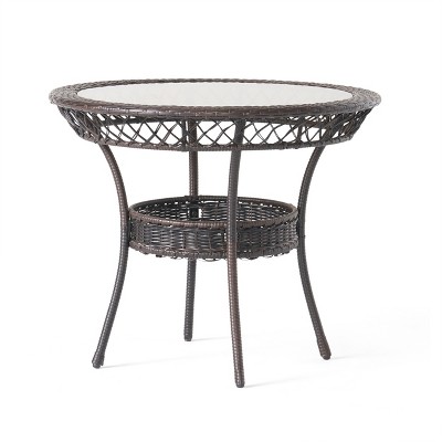 Chery Life 34" Patio Table, Glass Table fits Patio, Pool, Porch