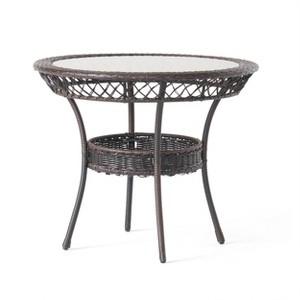 Chery Life 34" Patio Table, Glass Table fits Patio, Pool, Porch - 1 of 4
