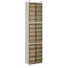 VECELO 2/3-Tier Tall Narrow Storage Cabinet, Slim Bathroom Storage Organizer with Transparent Double Doors for Small Spaces, Tea Brown - 2 of 4