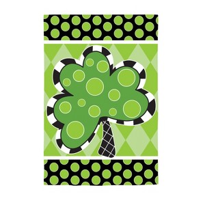 Patterned Shamrock Suede Garden Flag - 1 of 4