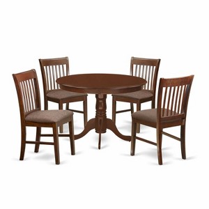 HomeStock 5-Pc Mahogany Finish Solid Wood Top Dining table with 4 Chairs - 1 of 4