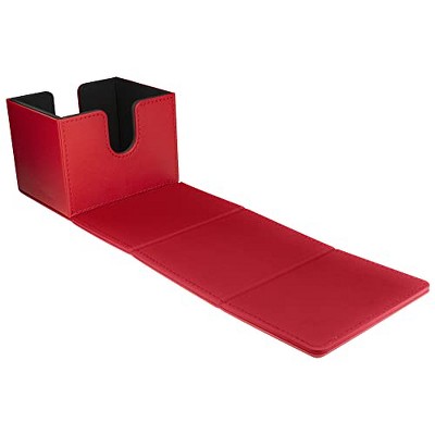 Ultra Pro - Vivid Alcove Edge Deck Box (Red) - Stores & Protects Up To 100 Standard Size Collectible Cards, Baseball Cards, Gaming Cards, Sports Cards