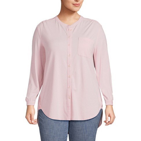 Lands' End Women's Plus Size Long Sleeve Jersey A-line Tunic - 1x - Soft  Tea Rose