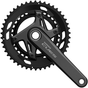 Shimano CUES FC-U6030-2 Crankset - 175mm, 9/10-Speed, 46/32t, Asymmetric 110 BCD, Black - 1 of 1