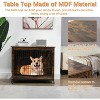 Heavy Duty Wooden Dog Crate Furniture w/ Wheels & 2 Doors - Indoor Kennel End Table for Small Medium Large Dogs - 3 of 4