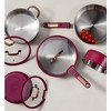 Aoibox 19-Piece Tri-Ply Stainless Steel Cookware Set with Detachable Handles, Induction Compatible Pots & Pans, Oven Safe, Ceramic Coated, Purple - 4 of 4