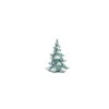 Flocked Seafoam Pine Tree with Carved Design (Set of 4) - 2 of 4