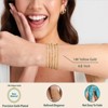 BRINJOY 14K Gold Plated Stackable Bracelet Set - 5 Pieces Adjustable Paperclip Cuban Chain Multi-Layer Waterproof Jewelry Gift for Women - 4 of 4