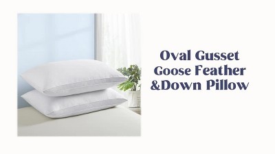 White Gusseted Goose Down Feather Pillows Set of 2
