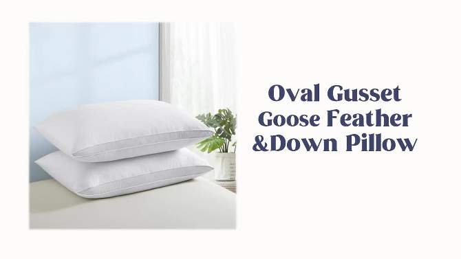 Peace Nest Gusseted Goose Down Feather Pillows Set of 2, 2 of 8, play video