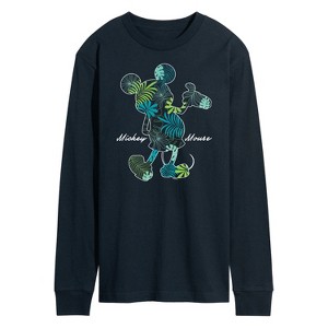 Men's - Disney - Mickey Mouse Tropical Silhouette Long Sleeve Graphic T-Shirt - 1 of 4
