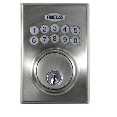 Faultless Satin Nickel Metal Electronic Deadbolt