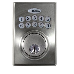 Faultless Satin Nickel Metal Electronic Deadbolt - 1 of 1