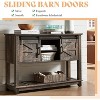 AMERLIFE Sofa Table with Sliding Barn Doors, TV Console Table, 46" Farmhouse Rustic Storage Entryway Table - 4 of 4