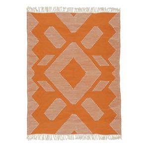 5x7 Geometric Hand Woven Indoor/Outdoor Rug Papaya - National Tree Company - 1 of 3