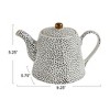 Storied Home White Stoneware Teapot with Black Speckles & Gold Electroplating - 3 of 4