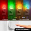 DORESshop 2-Pack RGB LED Night Lights Plug into Wall, 8-Color Changing with Sensor, Dimmable Nightlight for Kids Bedroom, Bathroom - 3 of 4