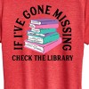 Women's - Instant Message - If I Go Missing Check The Library Short Sleeve Graphic T-Shirt - 2 of 4