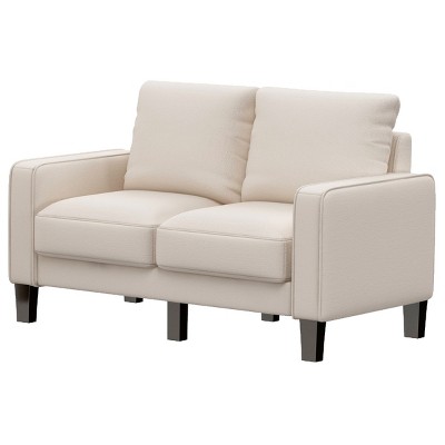 Dexmalle Linen Upholstered Loveseat 2 Seater Sofa,Beige