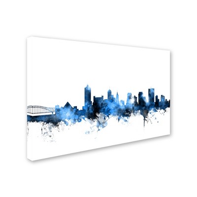 Trademark Fine Art -Michael Tompsett 'Memphis TN Skyline White' Canvas Art