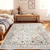Stain Resistant Non-Slip Machine Washable Area Rug with Distressed Medallion Design for High-Traffic Homes - 3 of 4