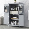 43.3"H Elegant Bathroom Floor Storage Cabinet with 4 Doors and Adjustable Shelves 4S - ModernLuxe - image 3 of 4