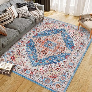 Boho Area Rugs for Living Room Large Machine Washable Stain Resistant Non-Slip Rugs - 1 of 4