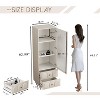 ORRD 63" Tall Storage Cabinet with Glass Door & Drawers, Dark Blue - 4 of 4