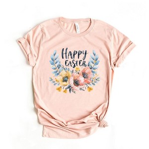 Simply Sage Market Women's Happy Easter Floral Short Sleeve Graphic Tee - 1 of 4
