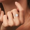 Turandoss 2ct Hidden Halo Engagement Rings for Women, 14K White Yellow Gold Plated Solid 925 Sterling Silver Cubic Zirconia Ring - 2 of 4