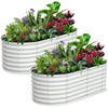 Outdoor Raised Planters,Planter Garden Boxes,Outdoor Raised Garden Bed,Bottomless Galvanised Steel Planter Box for Plants Flowers Herbs Vegetables - 2 of 4