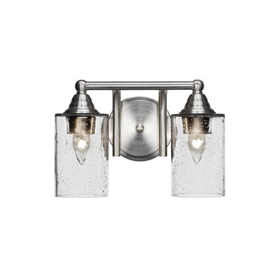 Toltec Lighting Paramount 2 - Light Vanity in  Brushed Nickel with 4" Clear Bubble Shade