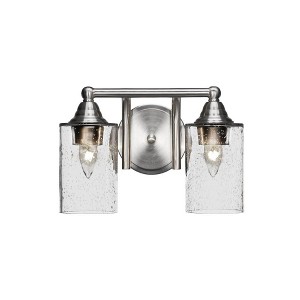 Toltec Lighting Paramount 2 - Light Vanity in  Brushed Nickel with 4" Clear Bubble Shade - 1 of 1