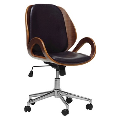 Watson Modern Office Chair Walnut/Black - Baxton Studio